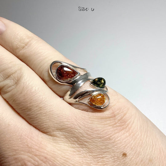 Mixed Amber Ring-Rocks and Gems Canada
