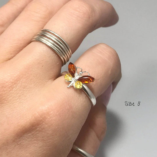 Mixed Amber Ring-Rocks and Gems Canada