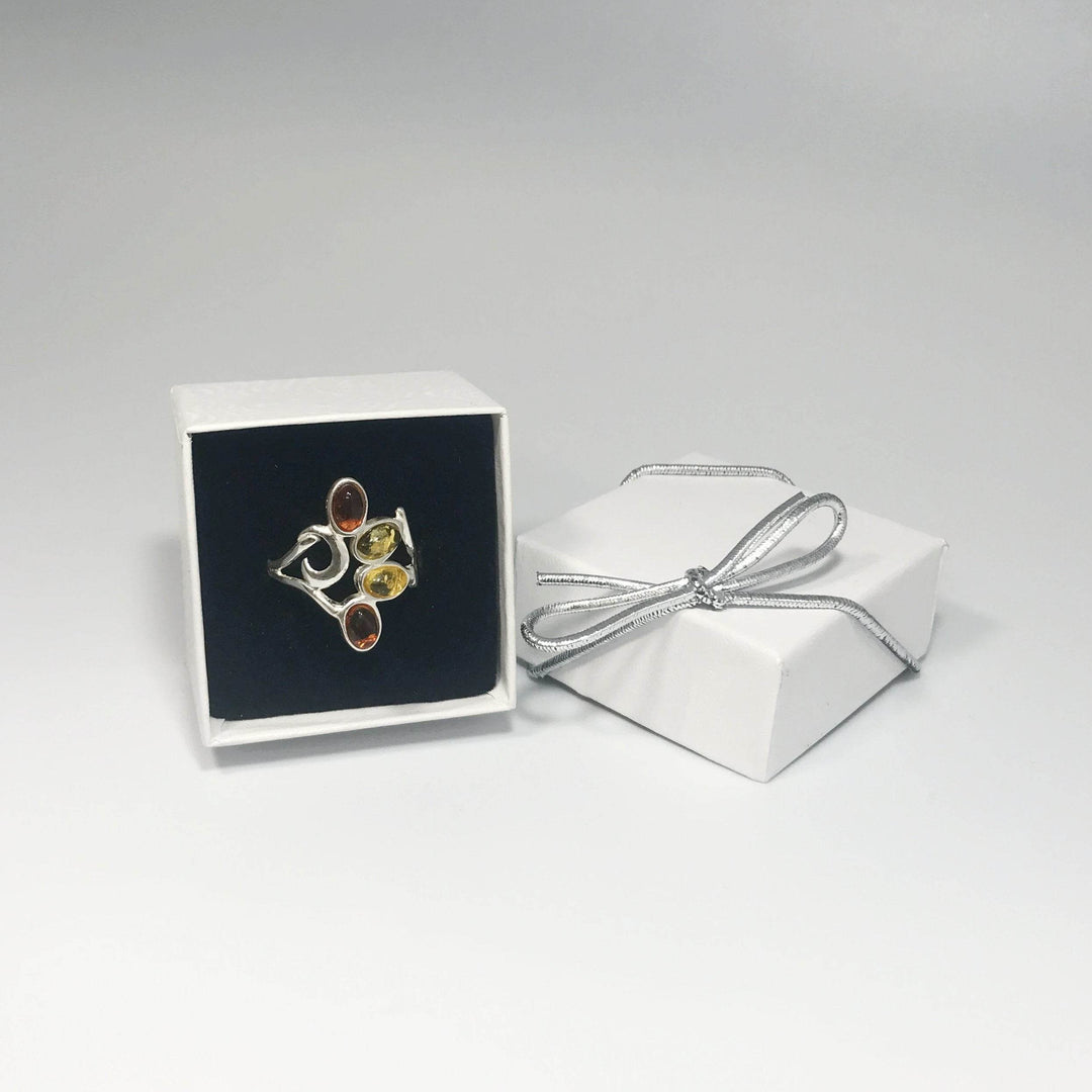 Mixed Amber Ring-Rocks and Gems Canada