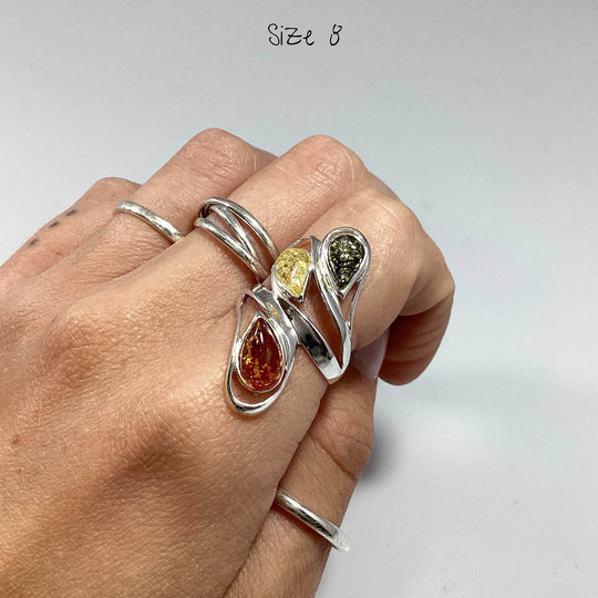 Mixed Amber Ring-Rocks and Gems Canada