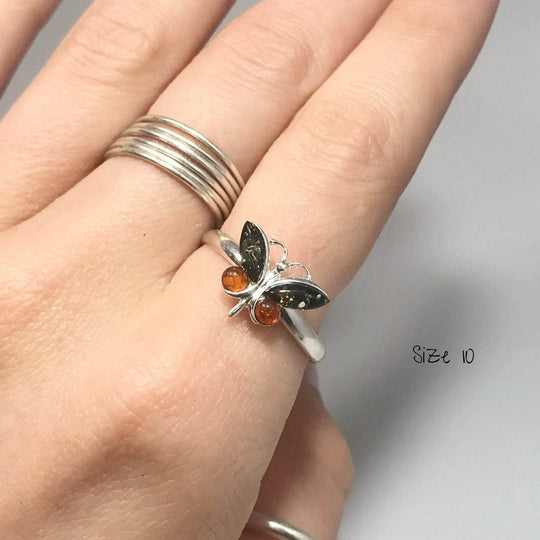 Mixed Amber Ring-Rocks and Gems Canada