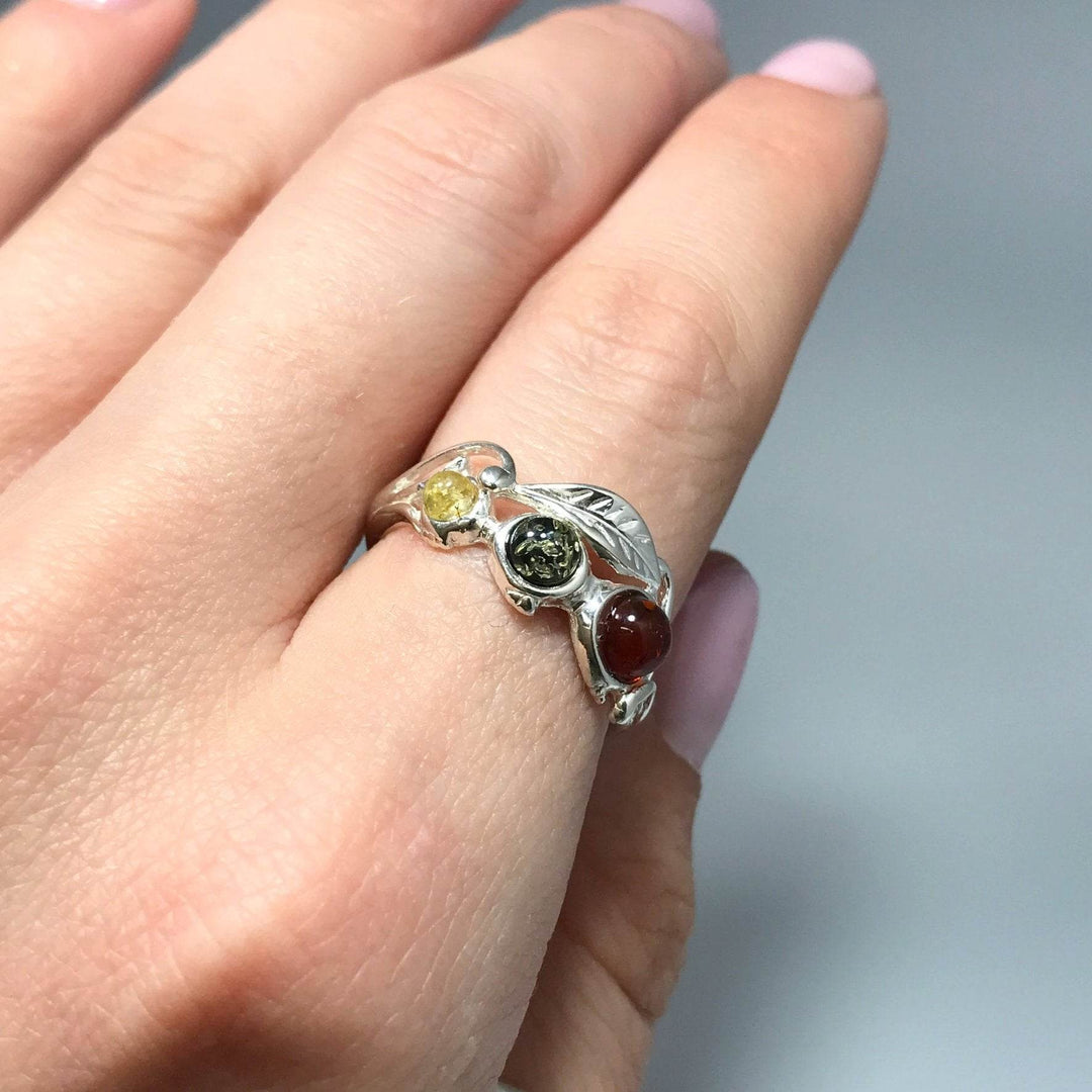 Mixed Amber Ring-Rocks and Gems Canada