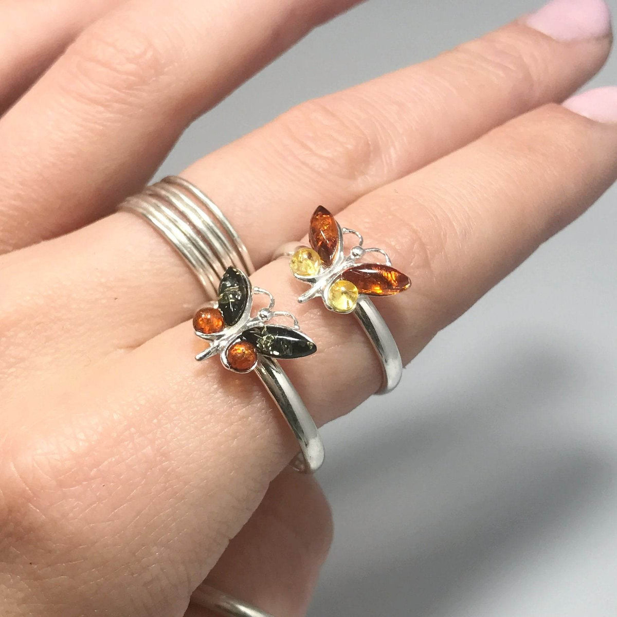 Mixed Amber Ring-Rocks and Gems Canada
