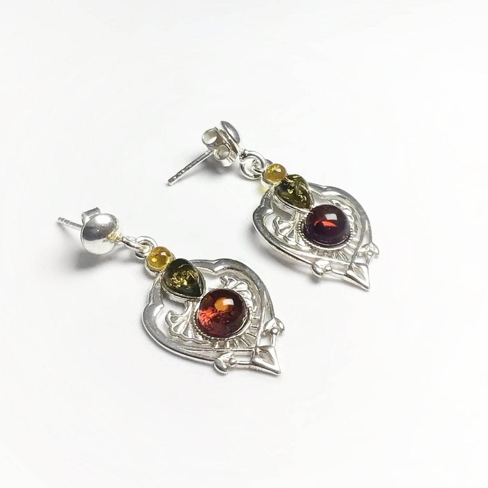 Mixed Amber Stud Earrings-Rocks and Gems Canada
