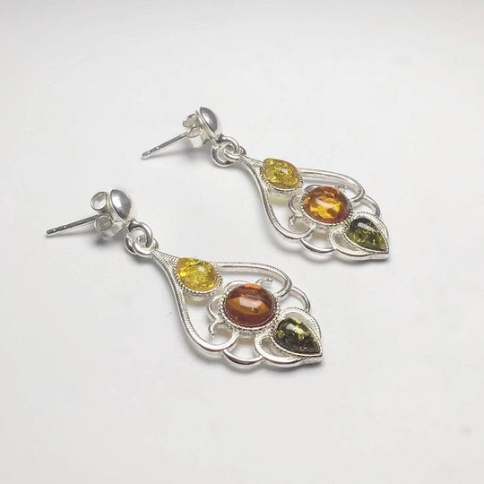 Mixed Amber Stud Earrings-Rocks and Gems Canada