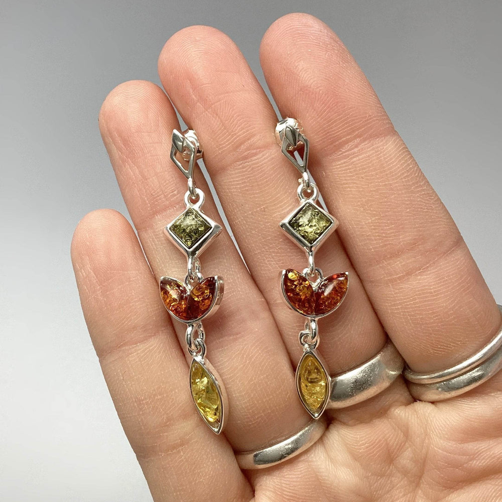 Mixed Amber Stud Earrings-Rocks and Gems Canada