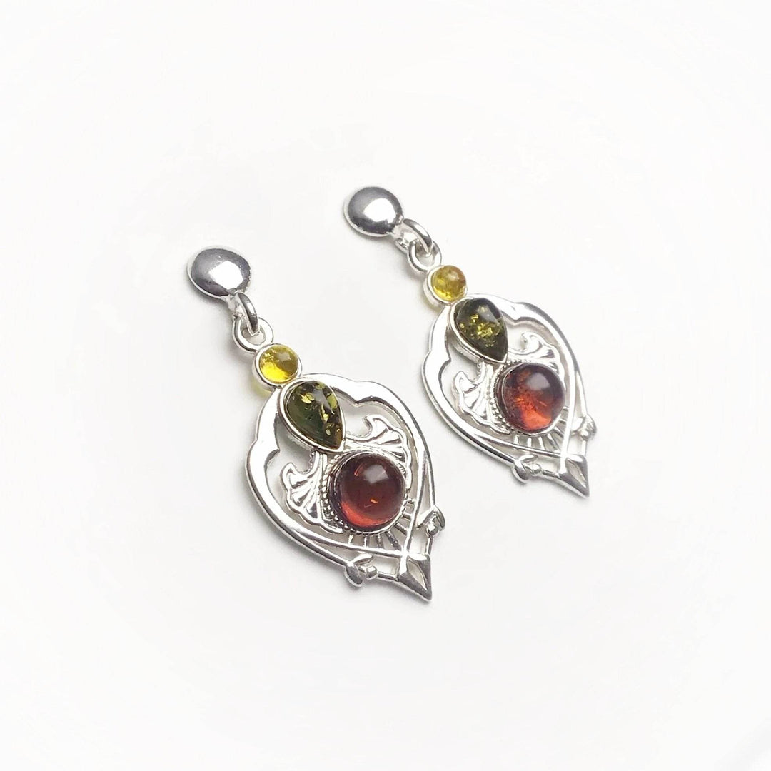 Mixed Amber Stud Earrings-Rocks and Gems Canada