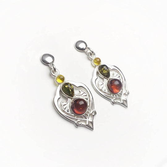 Mixed Amber Stud Earrings-Rocks and Gems Canada