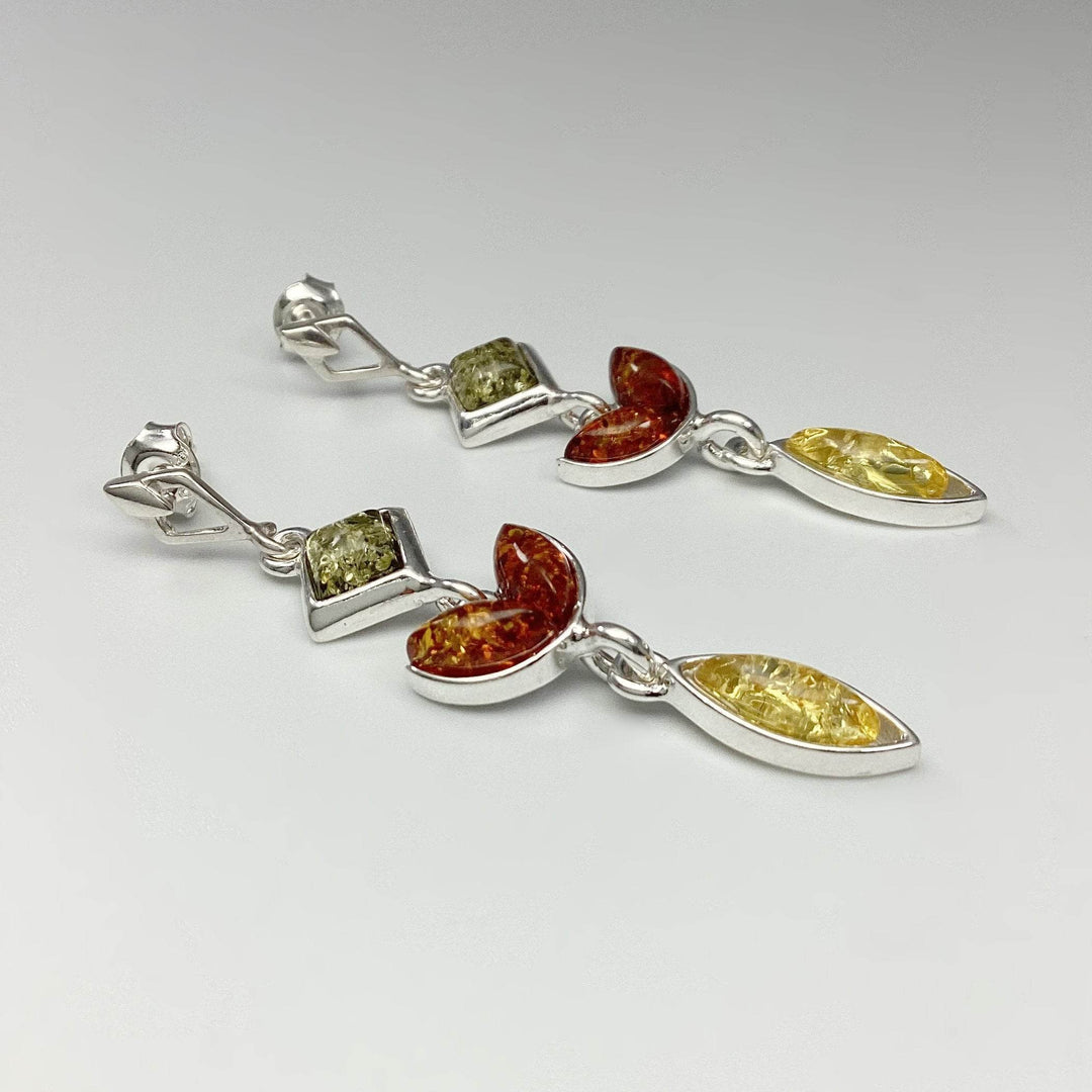 Mixed Amber Stud Earrings-Rocks and Gems Canada