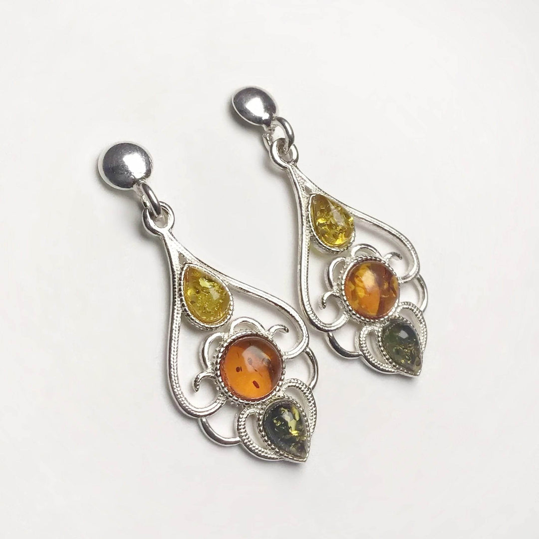 Mixed Amber Stud Earrings-Rocks and Gems Canada