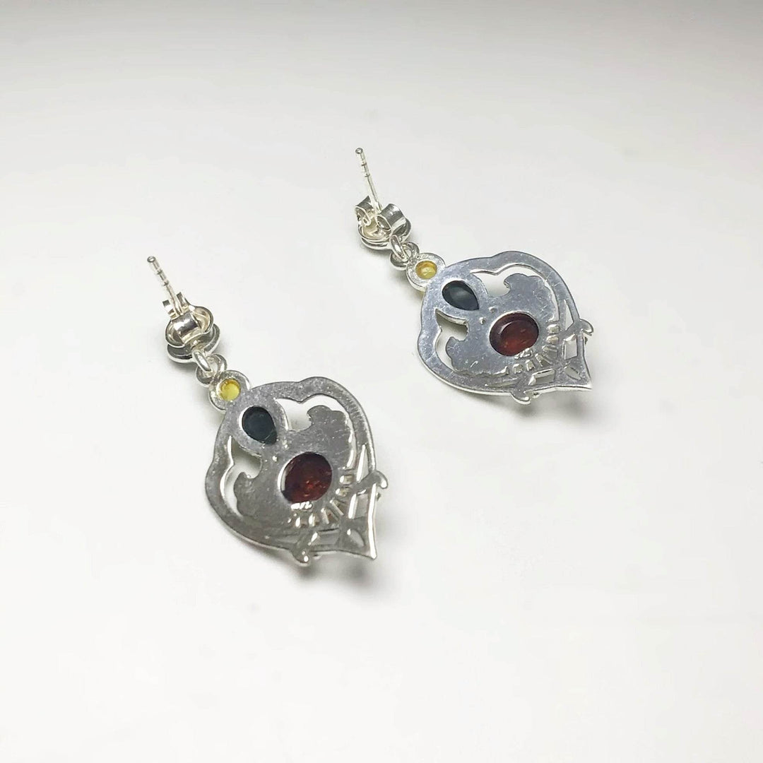 Mixed Amber Stud Earrings-Rocks and Gems Canada