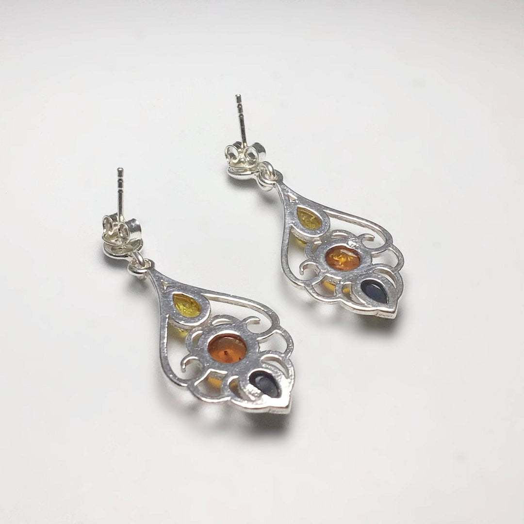 Mixed Amber Stud Earrings-Rocks and Gems Canada