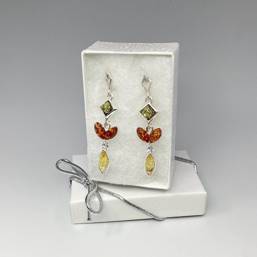 Mixed Amber Stud Earrings-Rocks and Gems Canada