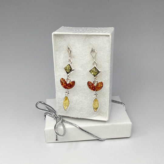 Mixed Amber Stud Earrings-Rocks and Gems Canada