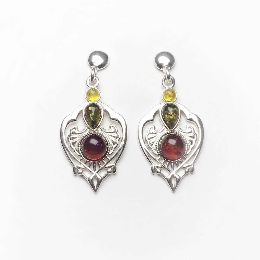 Mixed Amber Stud Earrings-Rocks and Gems Canada
