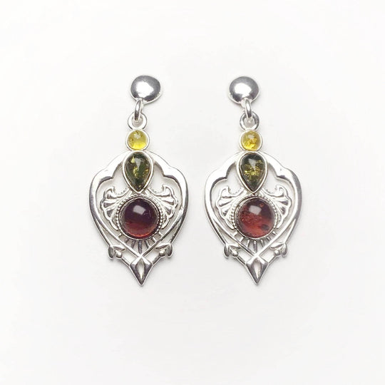 Mixed Amber Stud Earrings-Rocks and Gems Canada