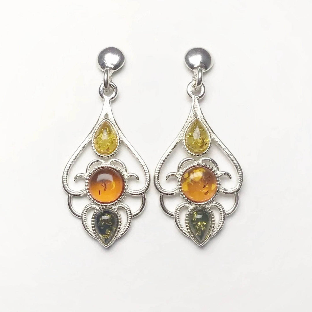 Mixed Amber Stud Earrings-Rocks and Gems Canada
