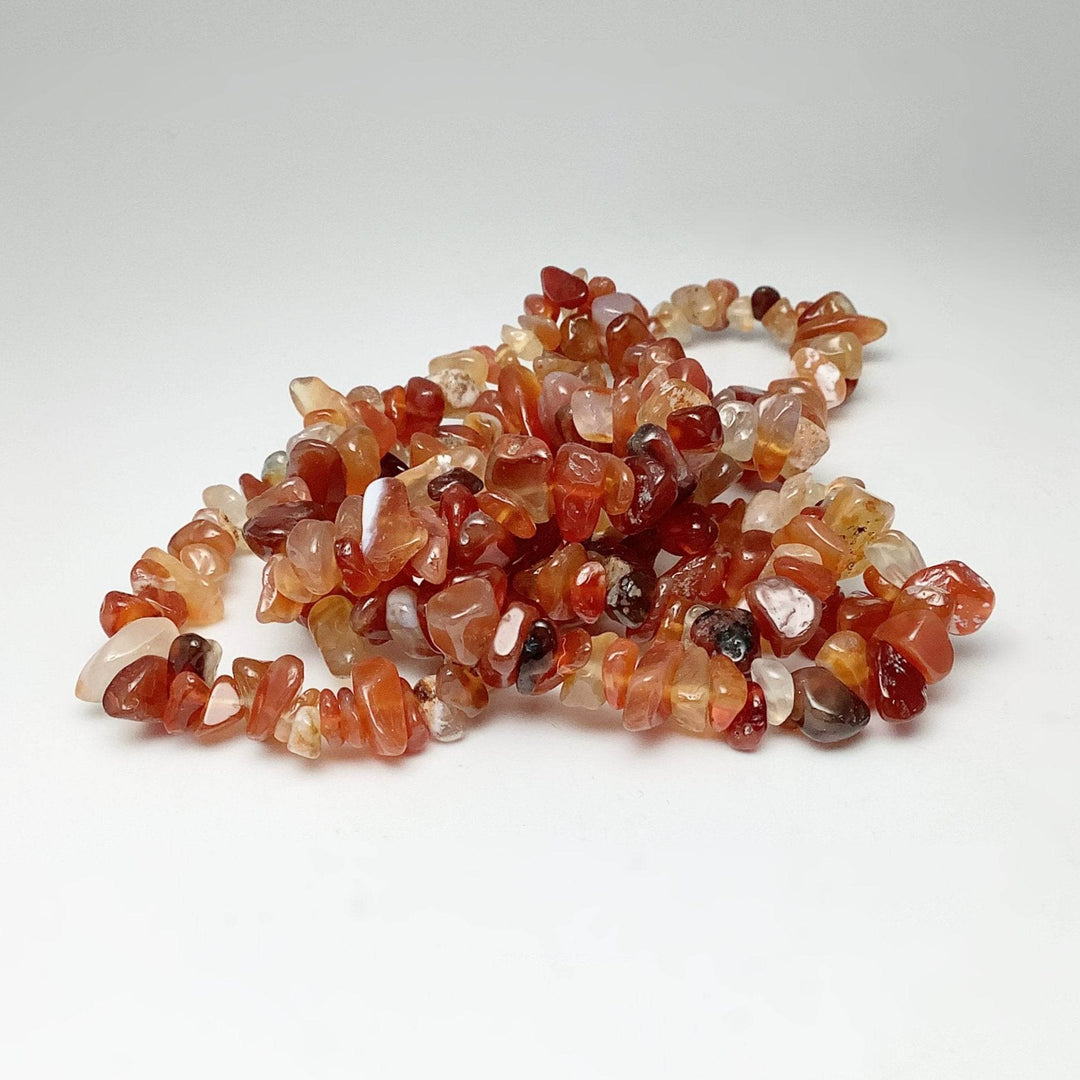Mixed Carnelian Agate Chip Beaded Bracelet-Rocks and Gems Canada