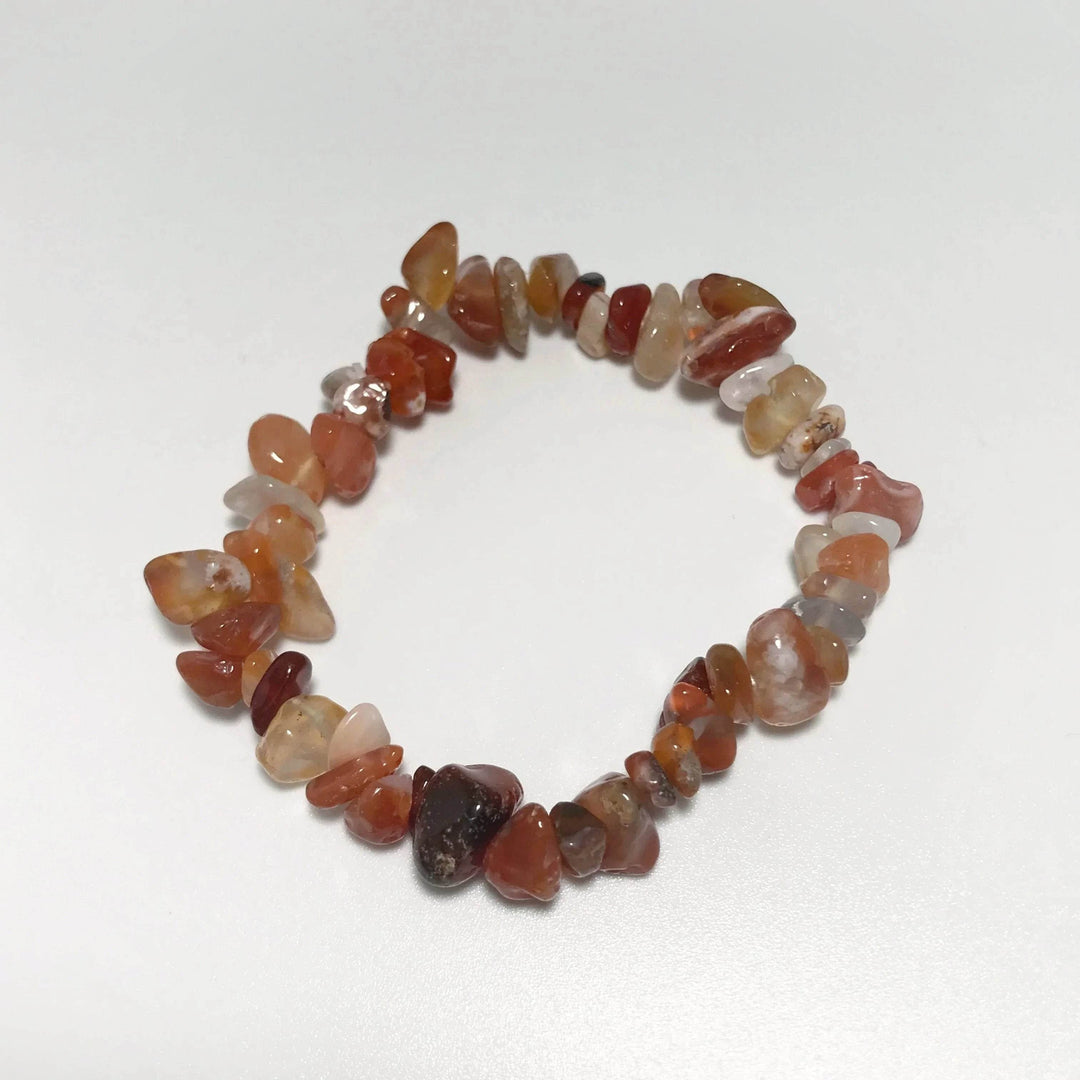 Mixed Carnelian Agate Chip Beaded Bracelet-Rocks and Gems Canada