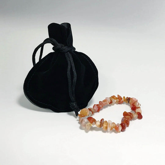 Mixed Carnelian Agate Chip Beaded Bracelet-Rocks and Gems Canada