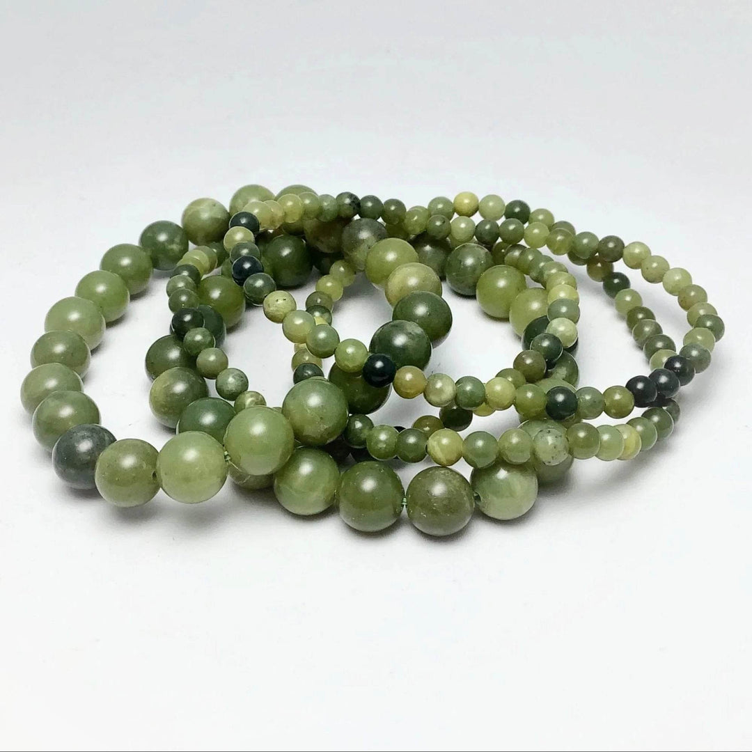 Mixed Green Canadian Jade Beaded Bracelet-Rocks and Gems Canada