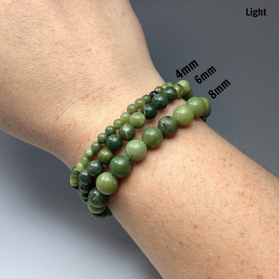 Mixed Green Canadian Jade Beaded Bracelet-Rocks and Gems Canada