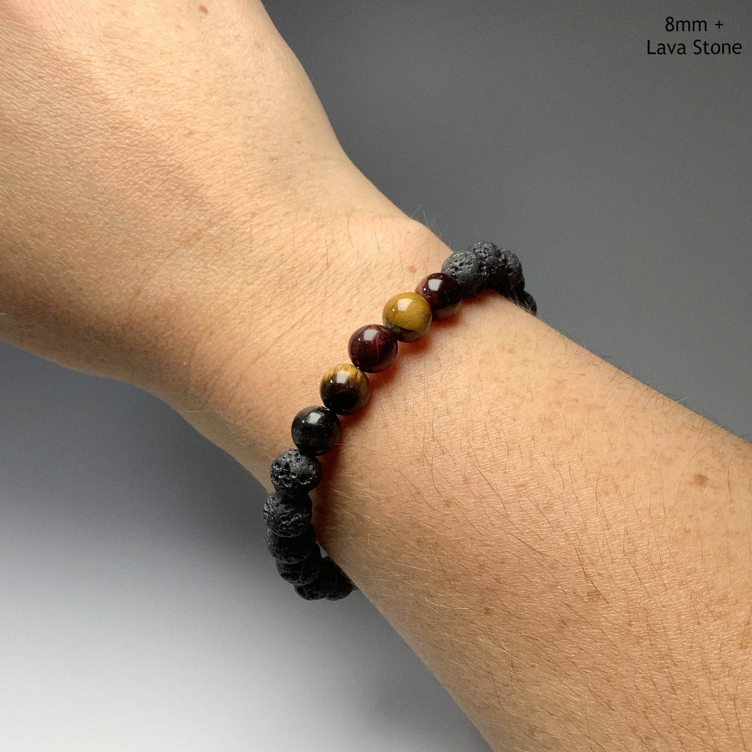 Mixed Tiger Eye Beaded Bracelet-Rocks and Gems Canada
