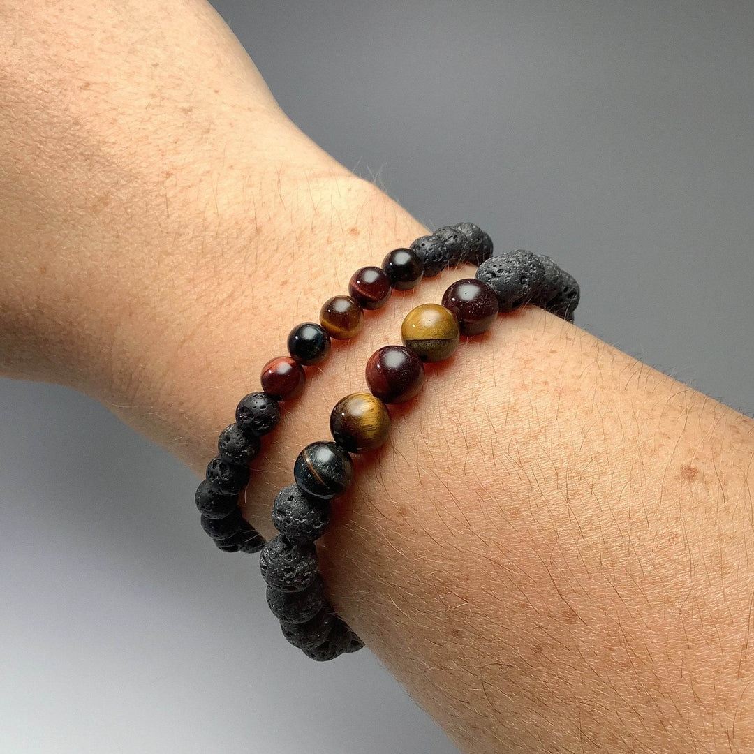 Mixed Tiger Eye Beaded Bracelet-Rocks and Gems Canada