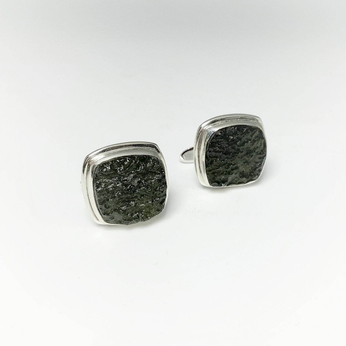 Moldavite Cufflinks-Rocks and Gems Canada