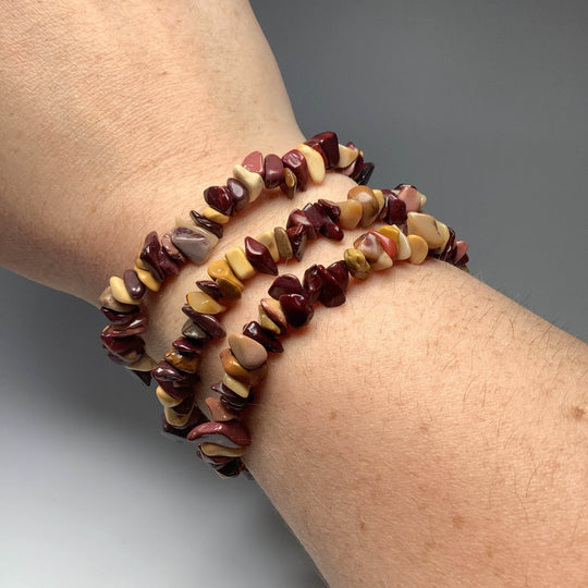 Mookaite Chip Beaded Bracelet-Rocks and Gems Canada