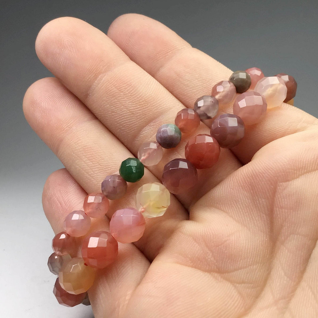 Moon Chalcedony Faceted Beaded Bracelet-Rocks and Gems Canada