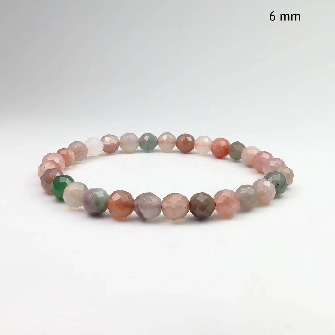 Moon Chalcedony Faceted Beaded Bracelet-Rocks and Gems Canada