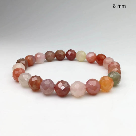 Moon Chalcedony Faceted Beaded Bracelet-Rocks and Gems Canada
