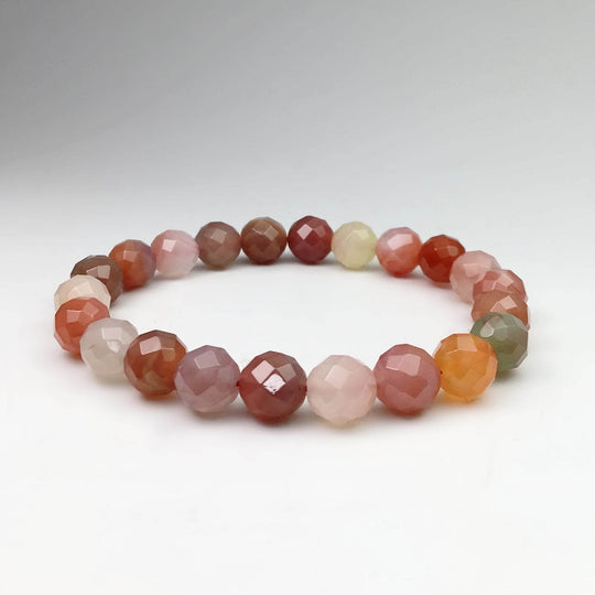 Moon Chalcedony Faceted Beaded Bracelet-Rocks and Gems Canada
