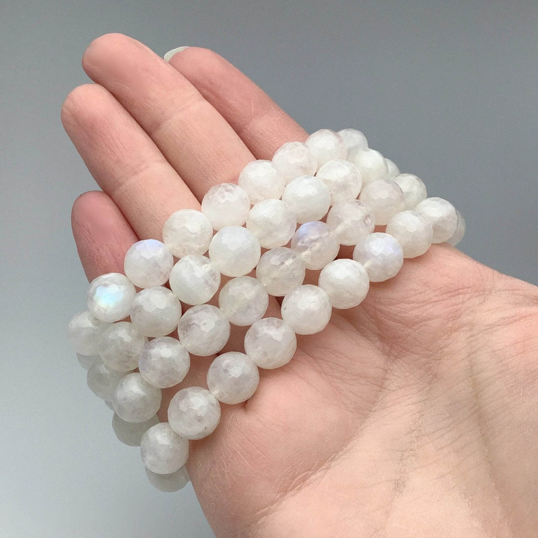 Moonstone Faceted Beaded Bracelet-Rocks and Gems Canada