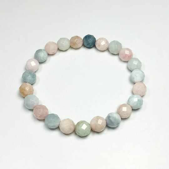 Morganite Faceted Beaded Bracelet-Rocks and Gems Canada
