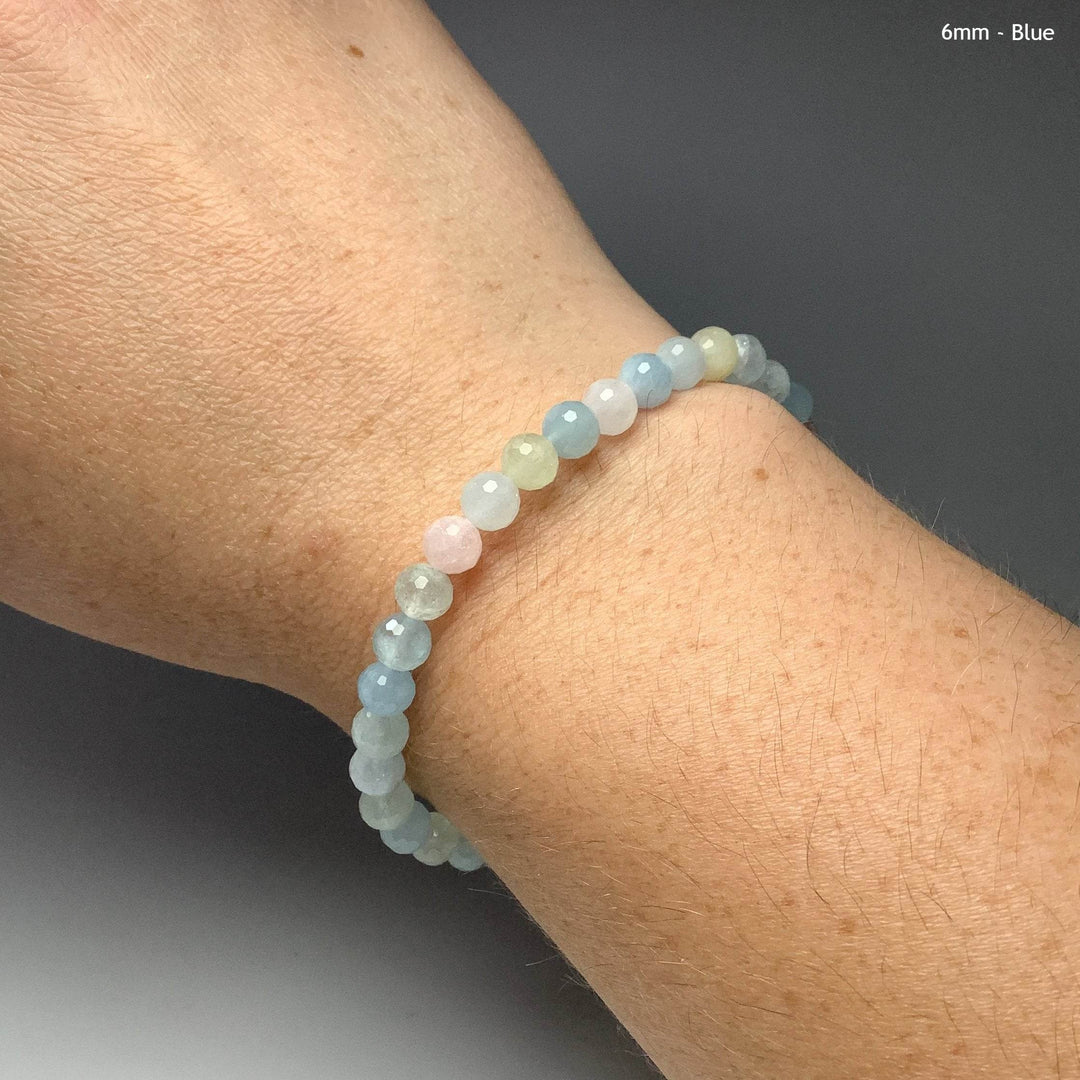 Morganite Faceted Beaded Bracelet-Rocks and Gems Canada