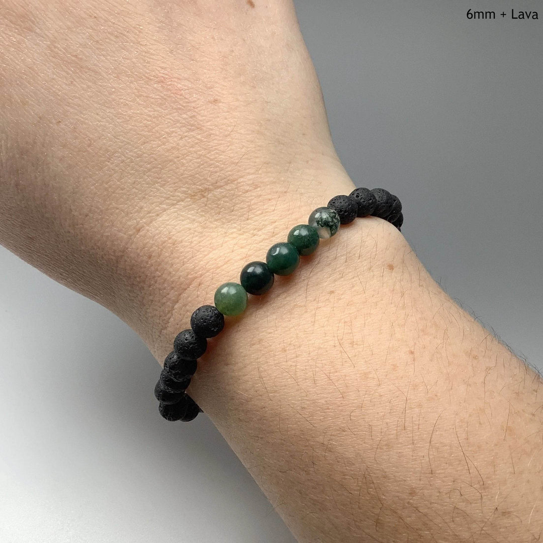 Moss Agate Beaded Bracelet-Rocks and Gems Canada