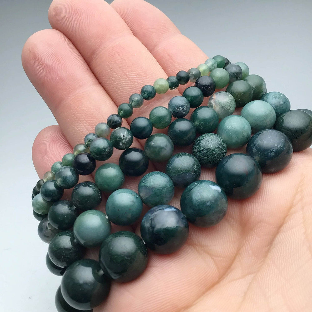 Moss Agate Beaded Bracelet-Rocks and Gems Canada