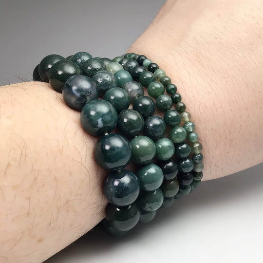 Moss Agate Beaded Bracelet-Rocks and Gems Canada