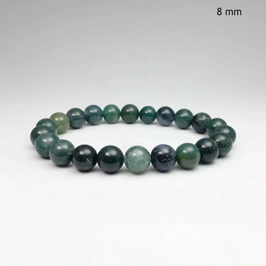Moss Agate Beaded Bracelet-Rocks and Gems Canada