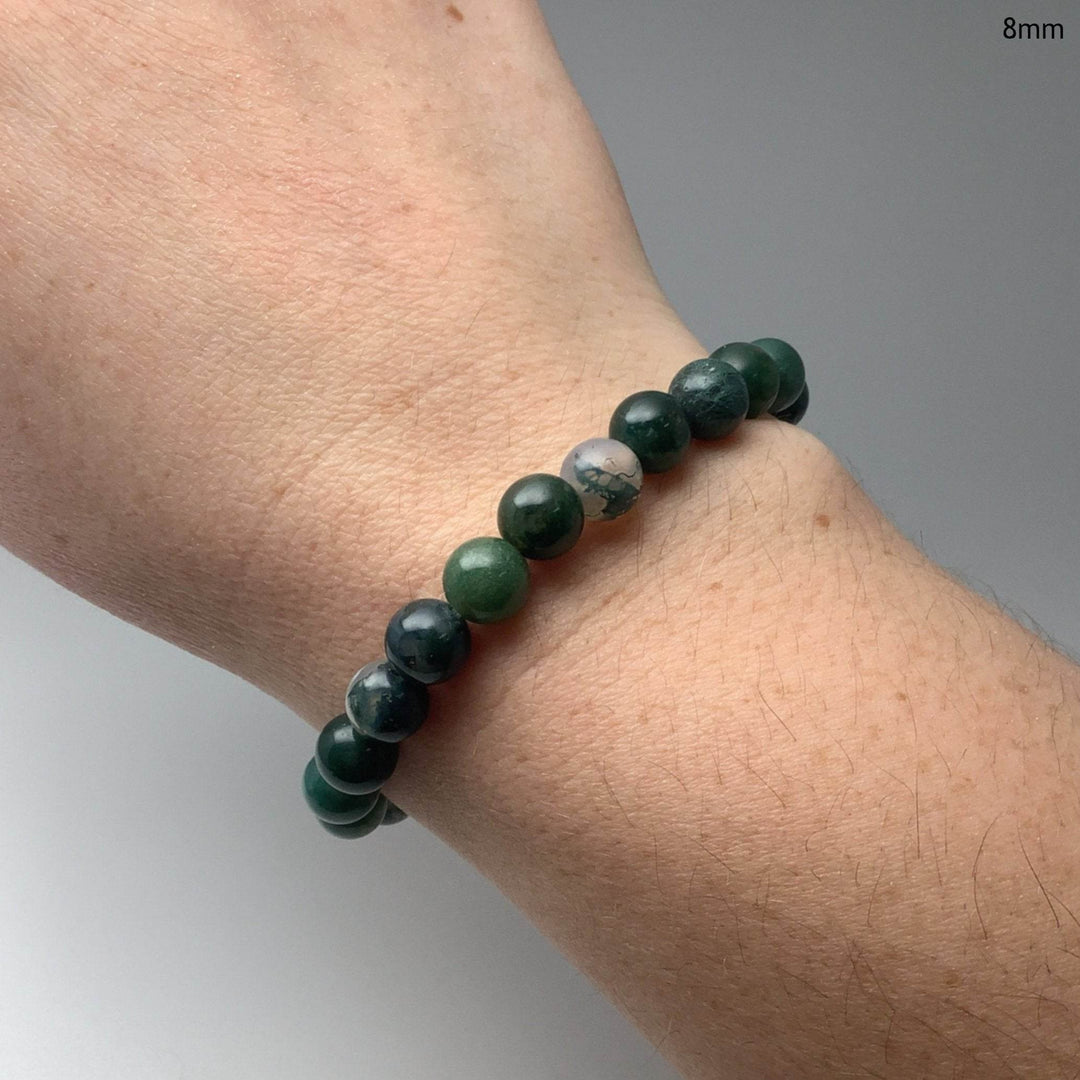 Moss Agate Beaded Bracelet-Rocks and Gems Canada