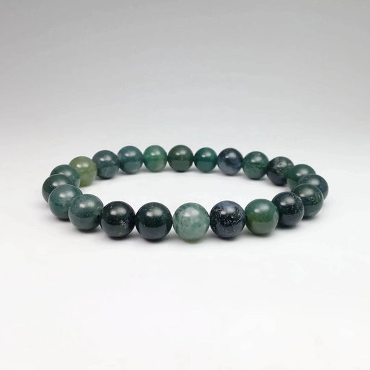 Moss Agate Beaded Bracelet-Rocks and Gems Canada