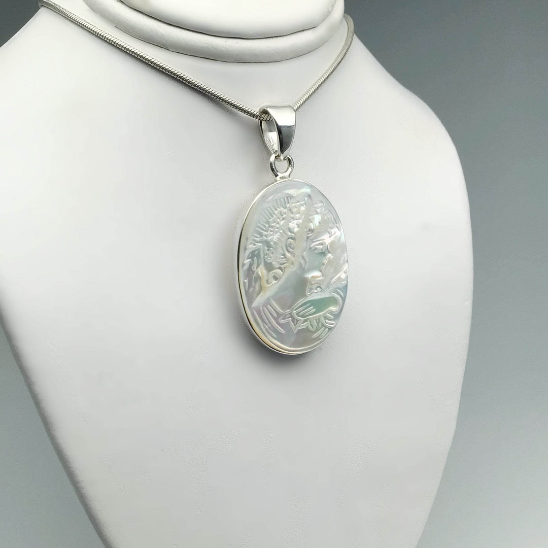 Mother of Pearl Cameo Pendant-Rocks and Gems Canada