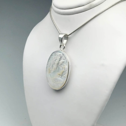Mother of Pearl Cameo Pendant-Rocks and Gems Canada