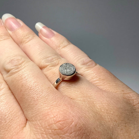 Muonionalusta Meteorite Ring-Rocks and Gems Canada