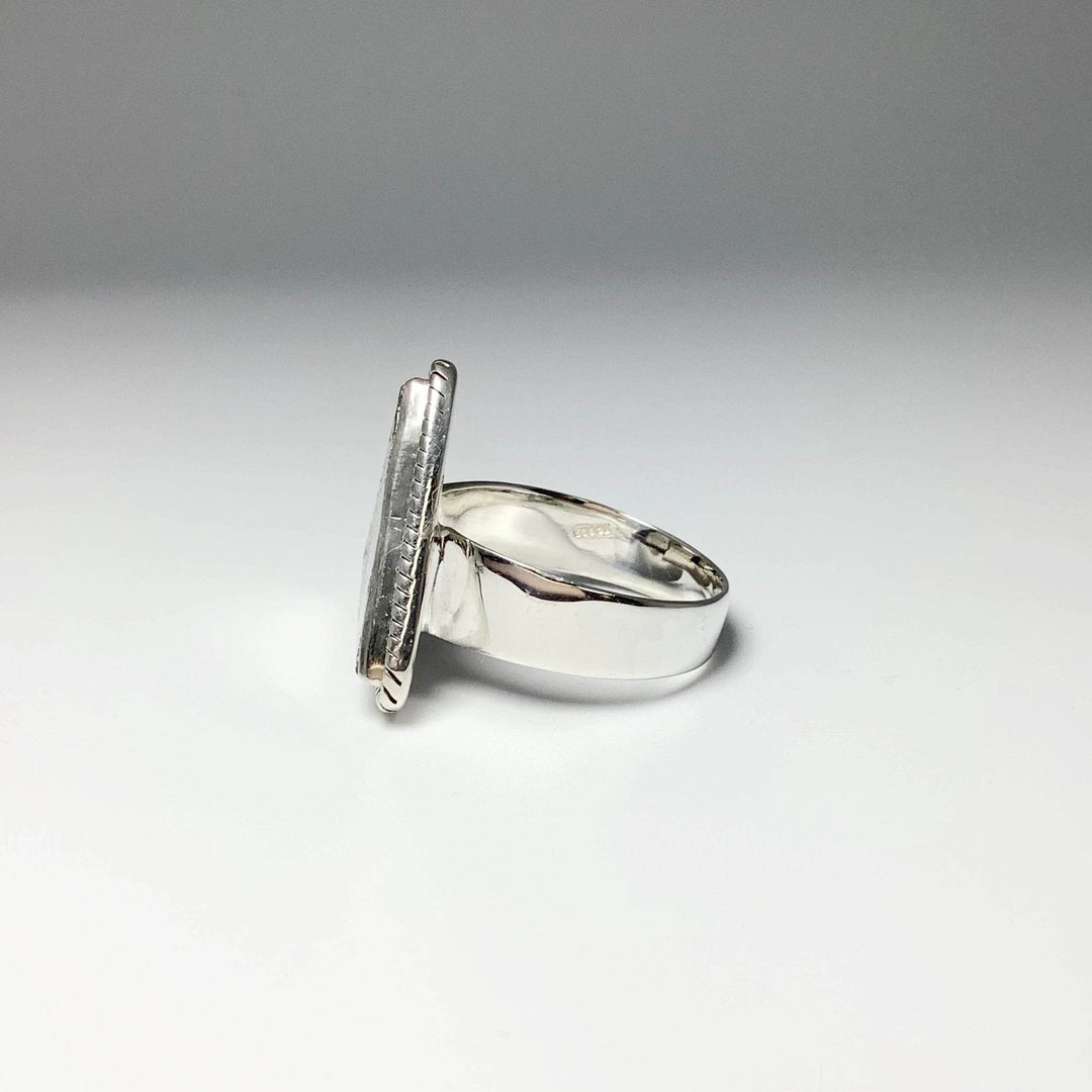 Muonionalusta Meteorite Triangle Setting Ring-Rocks and Gems Canada