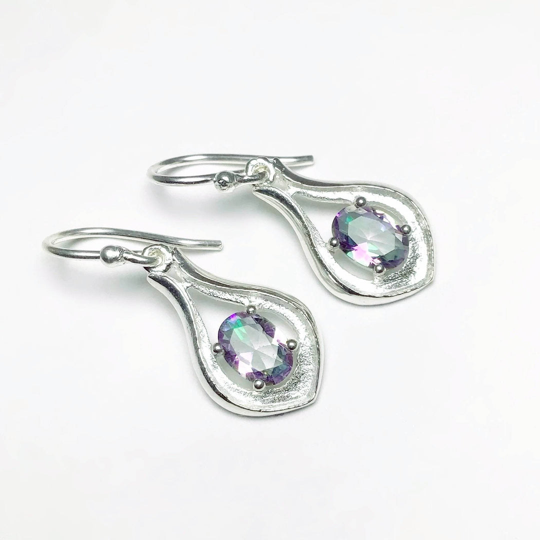 Mystic Topaz Dangle Earrings-Rocks and Gems Canada