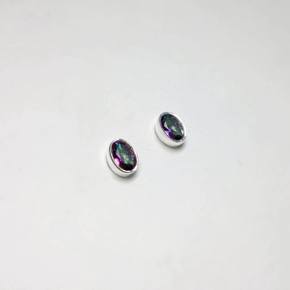 Mystic Topaz Stud Earrings-Rocks and Gems Canada