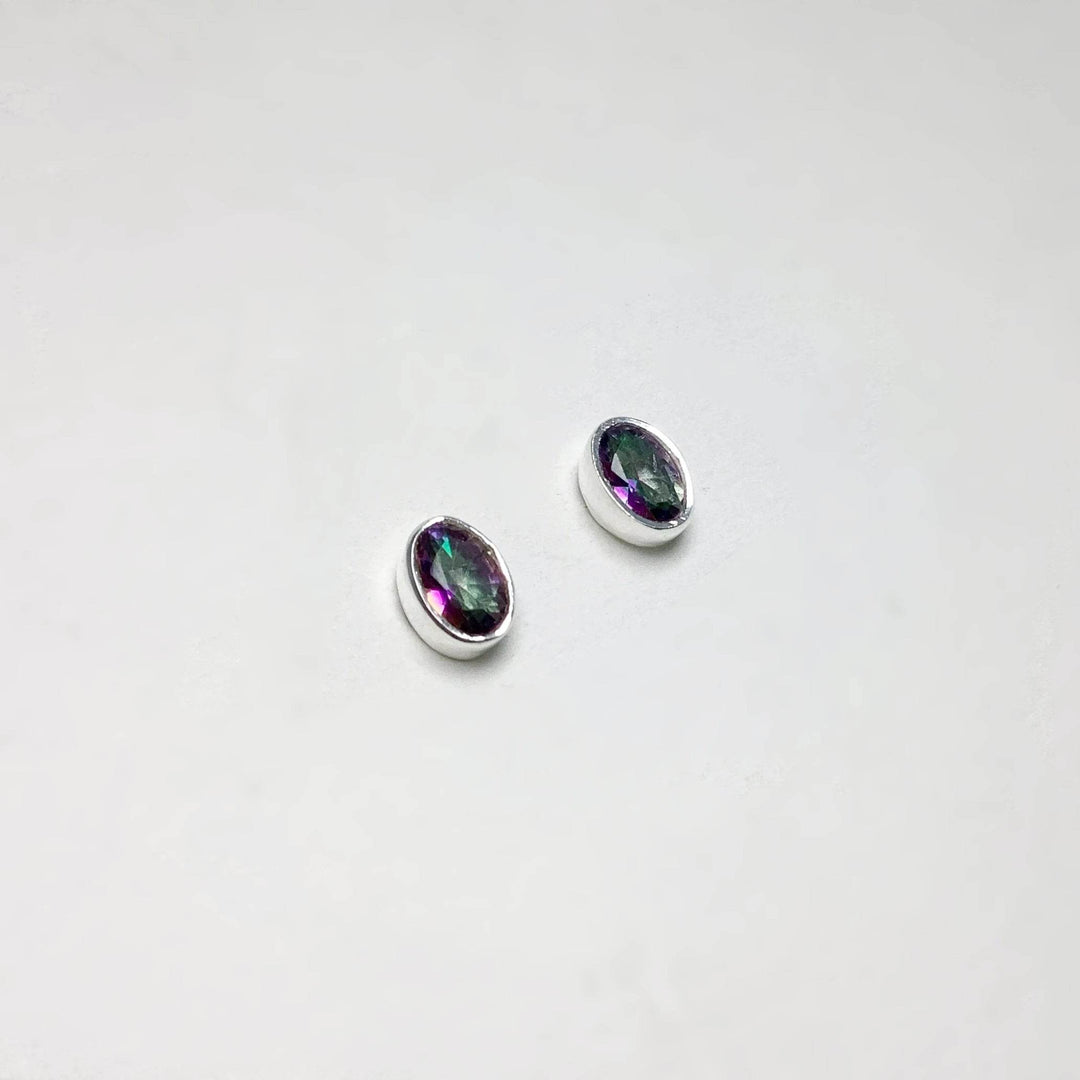 Mystic Topaz Stud Earrings-Rocks and Gems Canada